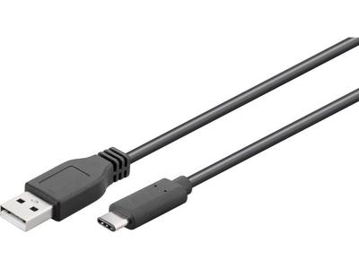 Goobay USB 2.0 kabel USB-C op USB A, zwart, 3 m - geschikt voor apparaten met USB-C aansluiting (55469)