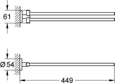 GROHE Essentials Handdoekhouder - 45cm - dubbel - draaibaar - hard graphite 40371a01