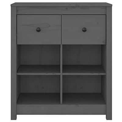 Dressoir 70x35x80 cm massief grenenhout grijs - thumbnail