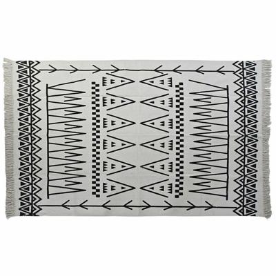 Tapijt DKD Home Decor 160 x 250 x 0,7 cm Zwart Polyester Katoen Wit Ikat Boho