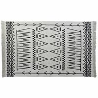 Tapijt DKD Home Decor 160 x 250 x 0,7 cm Zwart Polyester Katoen Wit Ikat Boho - thumbnail
