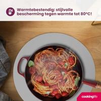 Cookinglife Placemats - Dubbelzijdig - Vegan leer - Grijs / Blauw ø 38 cm - 6 Stuks - thumbnail
