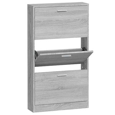 VidaXL Schoenenkast 59x17x108 cm bewerkt hout grijs sonoma VidaXL Schoenenkast 59x17x108 cm bewerkt hout grijs sonoma