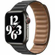 Leather Link serie bandje - Zwart - Geschikt voor Apple Watch 38mm / 40mm / 41mm / 42mm - thumbnail