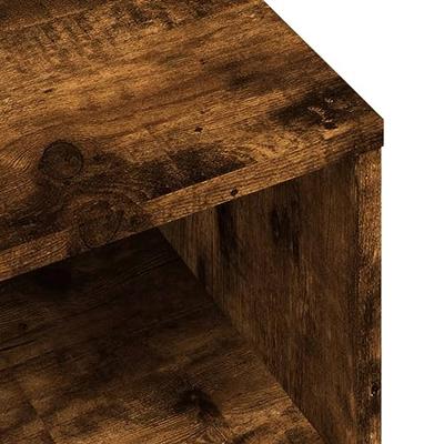 Nachtkastje 40x30x30 cm bewerkt hout gerookt eikenkleurig