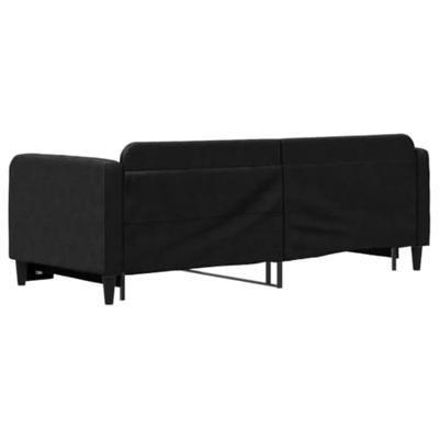 Slaapbank met onderschuifbed 80x200 cm stof zwart