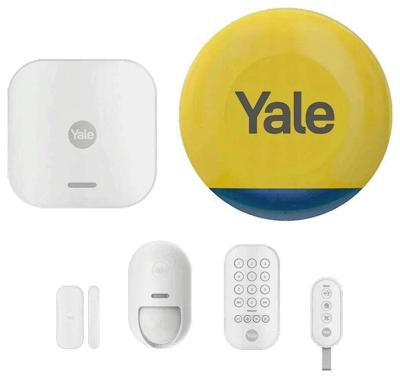 Yale slim alarm starterkit 6 elementen - Bedieningseenheid, Sirene, Toetsenbord, Afstandsbediening, Bewegingsmelder, Raam/deurmelder