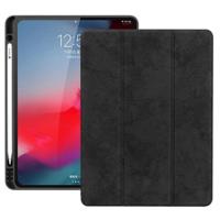 Horizontale Flip leder geval met Pen sleuf drie-vouwen houder & Wake-up / Sleep functie voor iPad Pro 12 9 (2018) (zwart) - thumbnail