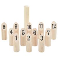VidaXL 13-delige nummerkubb spelset met draagtas massief grenenhout - thumbnail