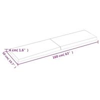 Wandschap 160x50x(2-4)cm behandeld massief eikenhout lichtbruin - thumbnail