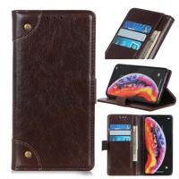 Koper Buckle nappa textuur horizontale Flip lederen case voor Galaxy A40 met houder & kaartsleuven & portemonnee (koffie) - thumbnail