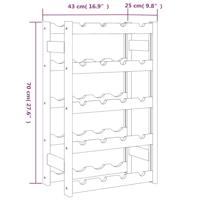 Wijnrek voor 20 flessen massief grenenhout grijs - thumbnail