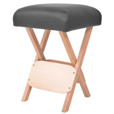 VidaXL Massagekruk met 12 cm dikke zitting inklapbaar zwart VidaXL Massagekruk met 12 cm dikke zitting inklapbaar zwart