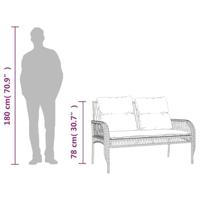 4-delige Loungeset met kussens poly rattan zwart - thumbnail