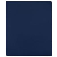 VidaXL Hoeslakens 2 st jersey 100x200 cm katoen marineblauw - thumbnail
