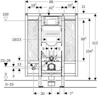 Geberit Duofix inbouwreservoir H112cm Sigma 12cm armst 111.375.00.6 - thumbnail