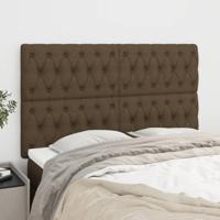 Hoofdborden 4 st 80x7x78/88 cm stof donkerbruin - thumbnail