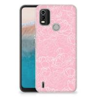 Nokia C21 Plus | TPU Case | White Flowers - thumbnail