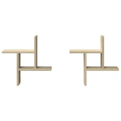 Wandschappen 2 st 38x12x38 cm bewerkt hout sonoma eikenkleurig Wandschappen 2 st 38x12x38 cm bewerkt hout sonoma eikenkleurig