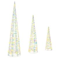 VidaXL Kerstboom met 90 led 3 pcs warmwit 20 x 20 x 80 cm pet - thumbnail