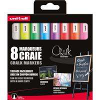 Uni-ball krijtmarker, ronde punt 1,8 - 2,5 mm, etui van 8 stuks, assorti - thumbnail