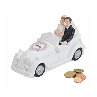 Spaarpot trouwauto van poly, B16 x D7 x H9 cm