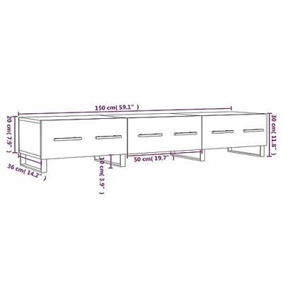 Tv-meubel 150x36x30 cm bewerkt hout betongrijs