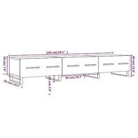 Tv-meubel 150x36x30 cm bewerkt hout betongrijs - thumbnail