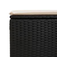 6-delige Loungeset met kussens poly rattan zwart - thumbnail