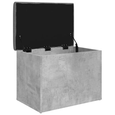 Opbergbankje 62x42x45 cm bewerkt hout betongrijs