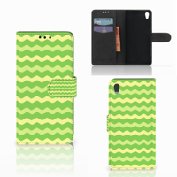 Sony Xperia Z5 | Z5 Dual Telefoon Hoesje Waves Green - thumbnail