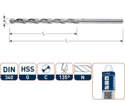 Rotec Spiraalboor din340n.4.8mm lang