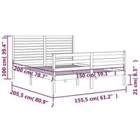 Bedframe met hoofdbord massief hout - thumbnail