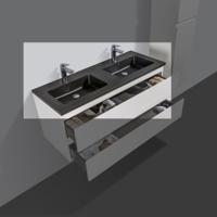 Wastafel kwartsteen Tieme mat zwart met kraangat - thumbnail