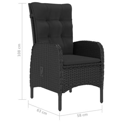 3-delige Tuinset zwart