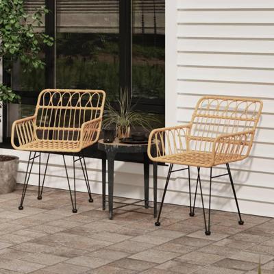 Tuinstoelen 2 st met armleuning 56x64x80 cm PE-rattan Tuinstoelen 2 st met armleuning 56x64x80 cm PE-rattan