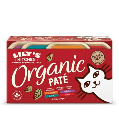 Lily's Kitchen Organic Patés multipack kattenvoer nat 8x85g