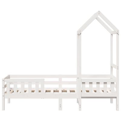 Bedframe met huisje massief grenenhout wit 100x200 cm