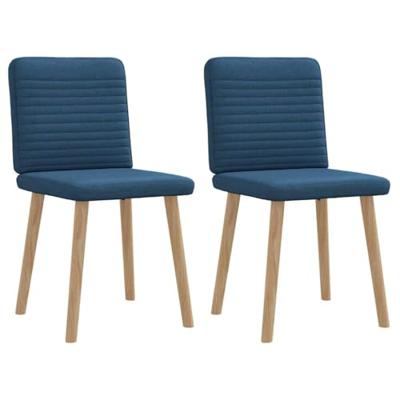 Eetkamerstoelen 2 st stof blauw Eetkamerstoelen 2 st stof blauw