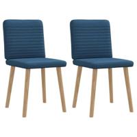Eetkamerstoelen 2 st stof blauw - thumbnail