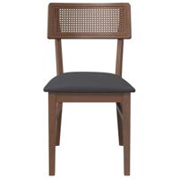 Eetkamerstoelen met kussens 2 st massief hout rubber bruin - thumbnail