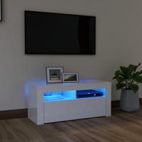 Tv-meubel met LED-verlichting 90x35x40 cm hoogglans wit - thumbnail