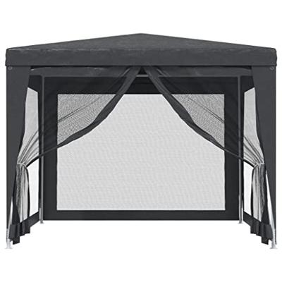 VidaXL Partytent met 4 mesh zijwanden 3x3 m hdpe antracietkleurig