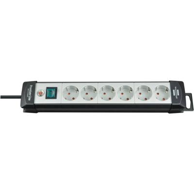 Brennenstuhl Premium-Line stekkerdoos 6-voudig zwart/lichtgrijs 5m H05VV-F 3G1,5 - 1951560101 Brennenstuhl Premium-Line stekkerdoos 6-voudig zwart/lichtgrijs 5m H05VV-F 3G1,5 - 1951560101