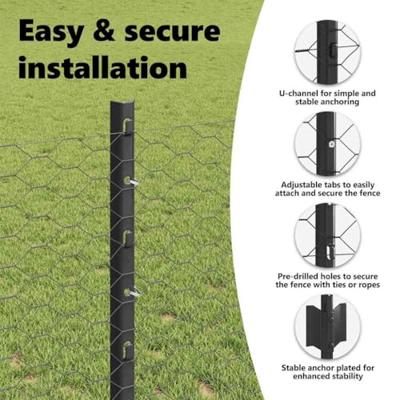 VidaXL Hek met paal grijs 1 x 25 m staal
