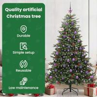VidaXL Kunstkerstboom groen 210 cm pvc en metaal en plastic - thumbnail