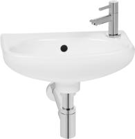 Saqu Day fonteinset met chromen kraan rechts glanzend wit keramiek - thumbnail