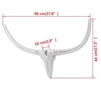 Stierenkop voor aan de muur aluminium 72 cm zilverkleurig - thumbnail