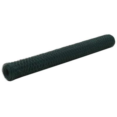 VidaXL Kippengaas 25x1,2 m staal met pvc coating groen VidaXL Kippengaas 25x1,2 m staal met pvc coating groen
