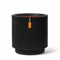 Capi Vaas cylinder groove 41x43cm - Zwart - thumbnail